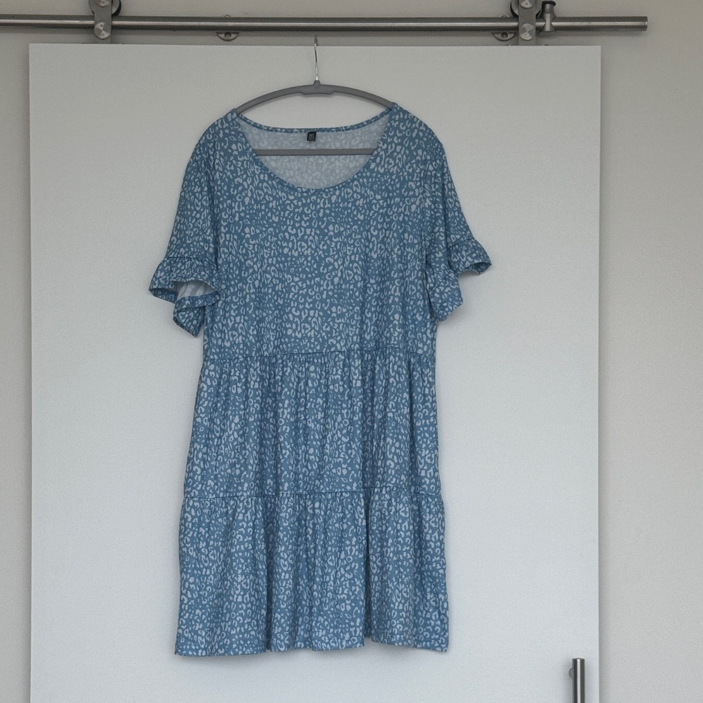 Blue Patterned Women's Dress
